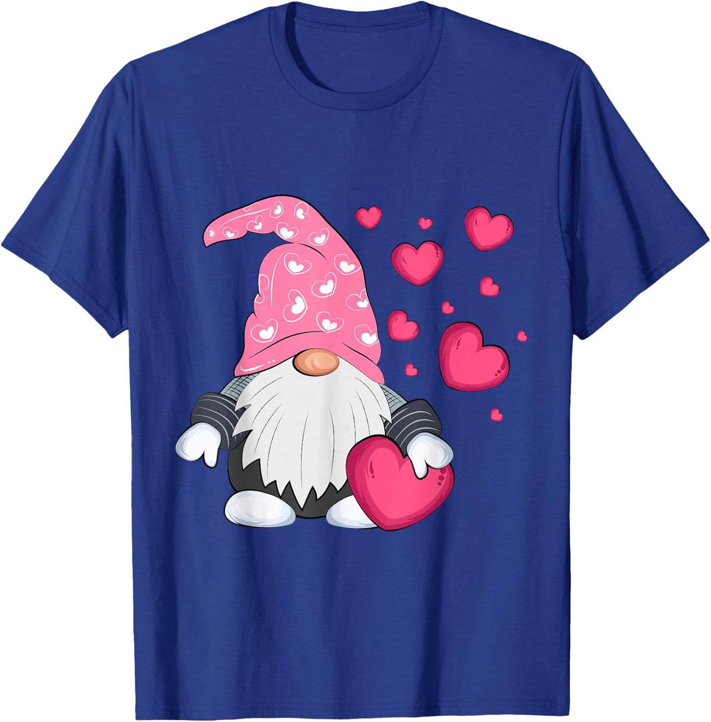 Cute Valentine Gnome Holding Heart Balloon Peace Love T-Shirt - T-Shirt | Royal