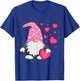 Cute Valentine Gnome Holding Heart Balloon Peace Love T-Shirt - T-Shirt | Royal