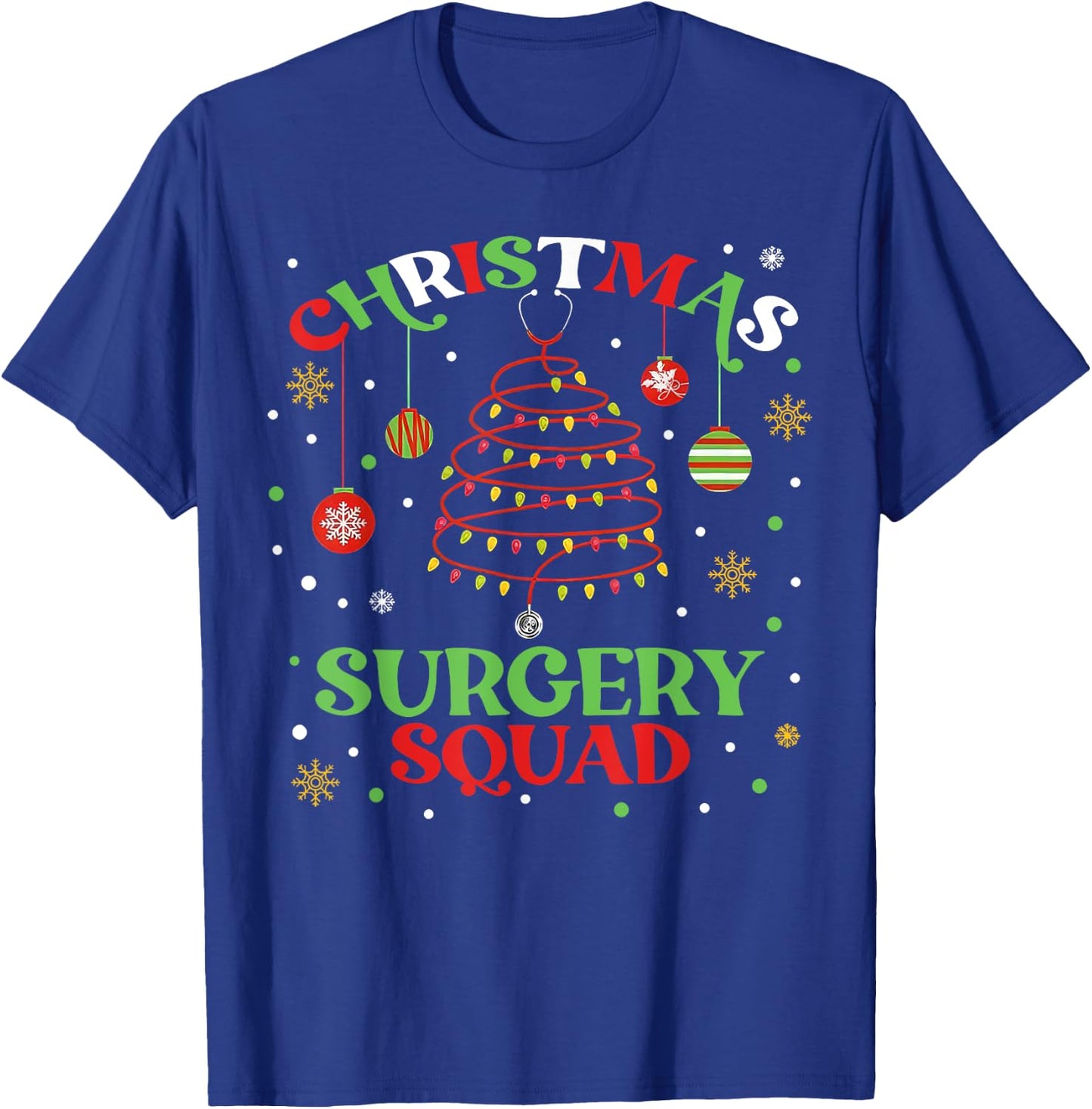 Christmas Surgery Squad Medical Surgical Nurse RN Xmas T-Shirt - T-Shirt | Royal