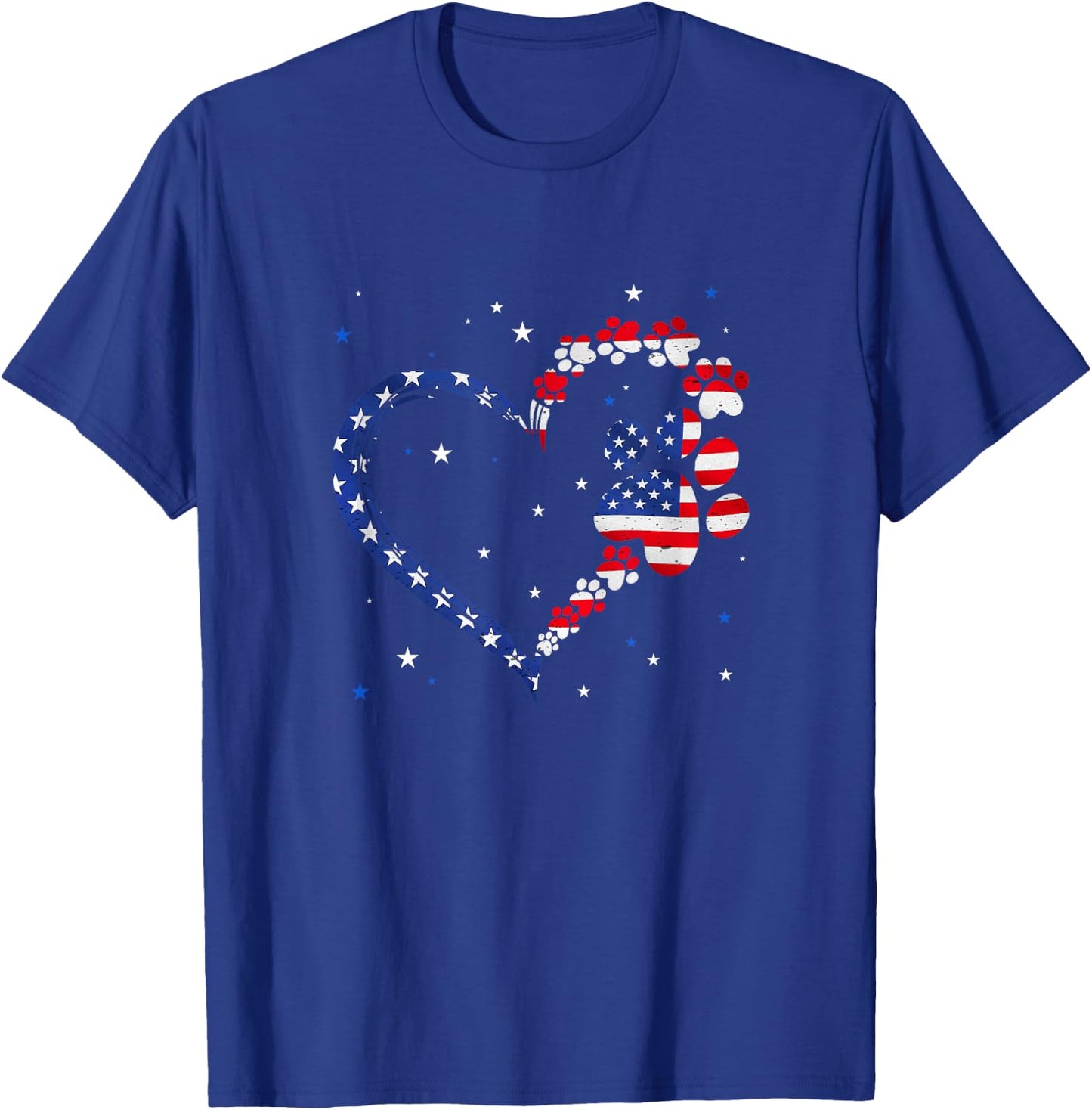 American Flag Patriotic Dog Cat 4Th Of July T-Shirt - T-Shirt | Royal
