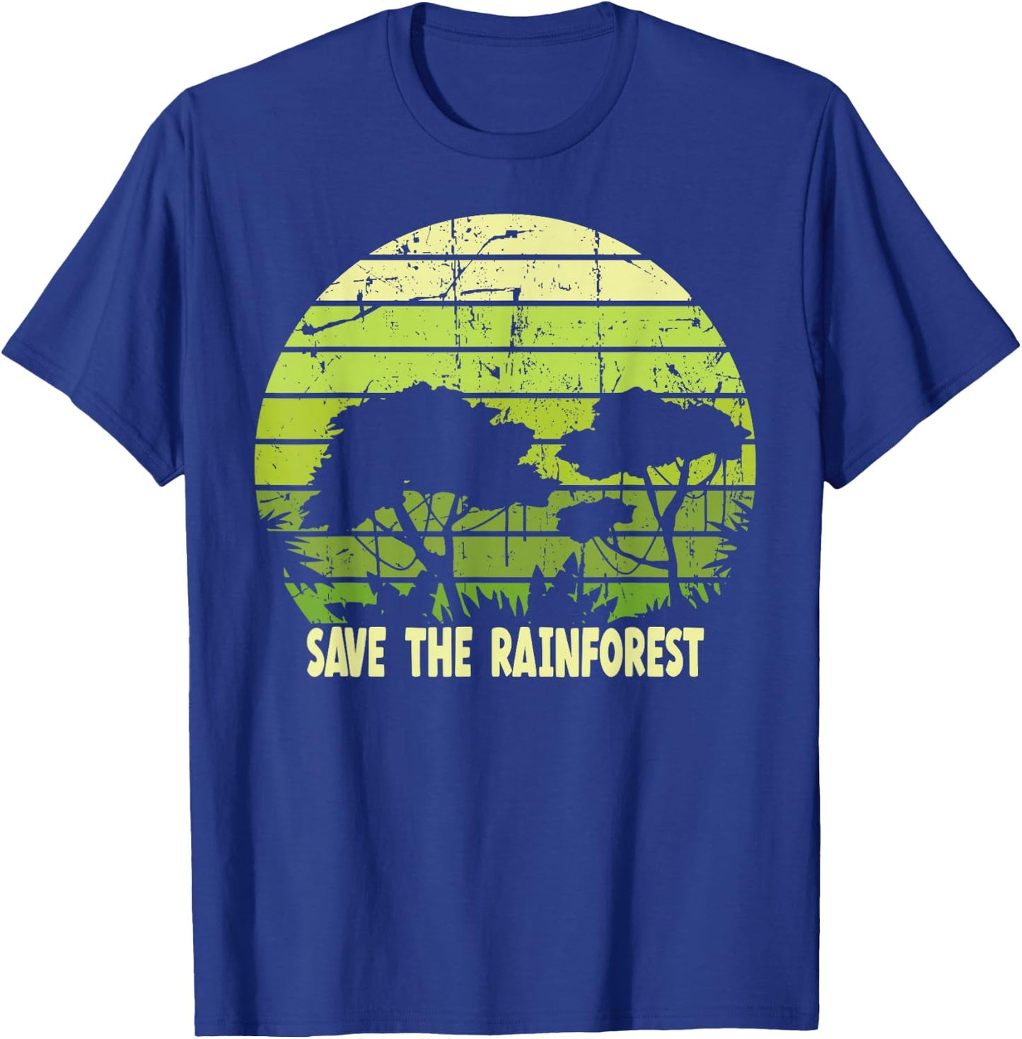 Save the Rainforest Environmental Awareness Novelty T-Shirt - T-Shirt | Royal