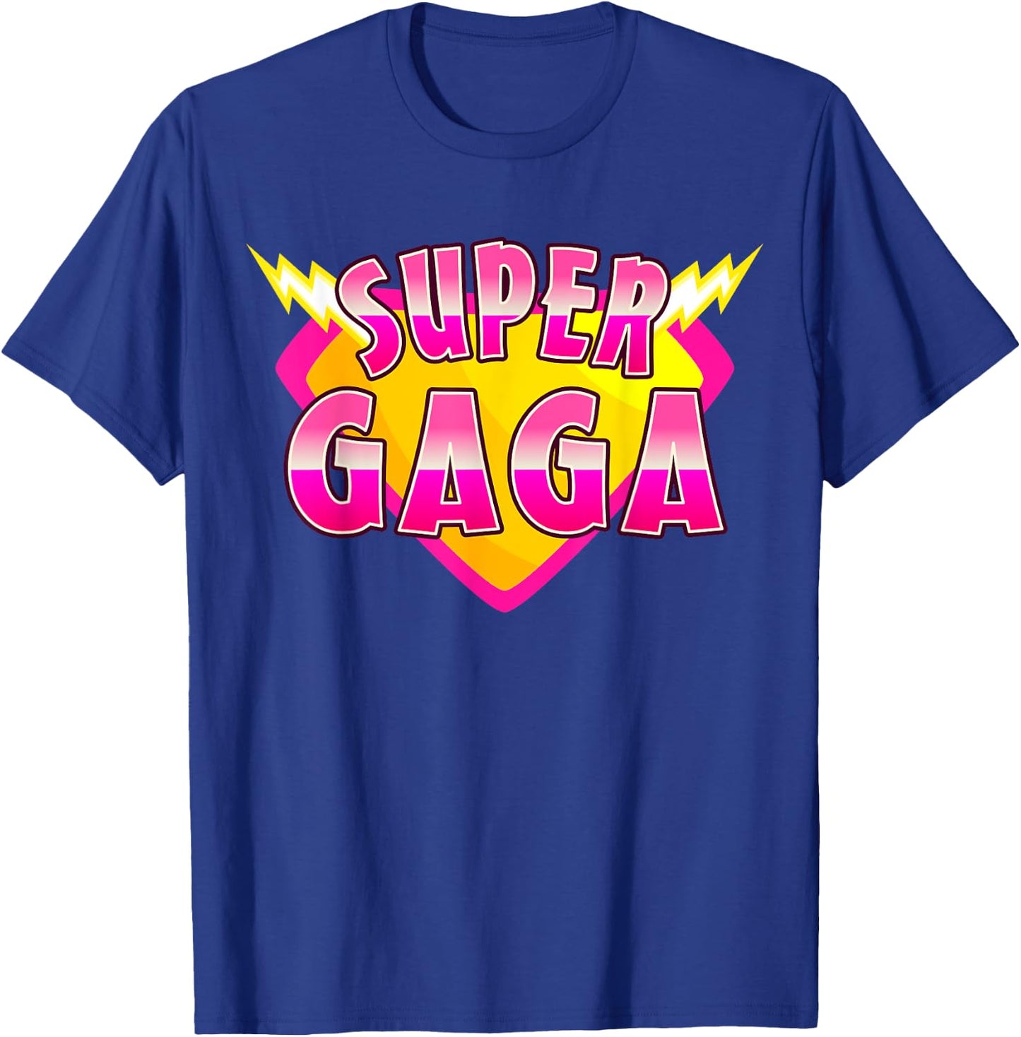 Super Gaga Superhero Grandmother Comic Book Family Matching T-Shirt - T-Shirt | Royal