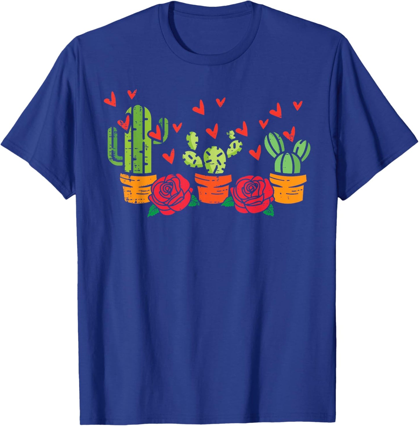 Valentines Day Cactus Cacti Succulent Plant Men Women Kids T-Shirt - T-Shirt | Royal