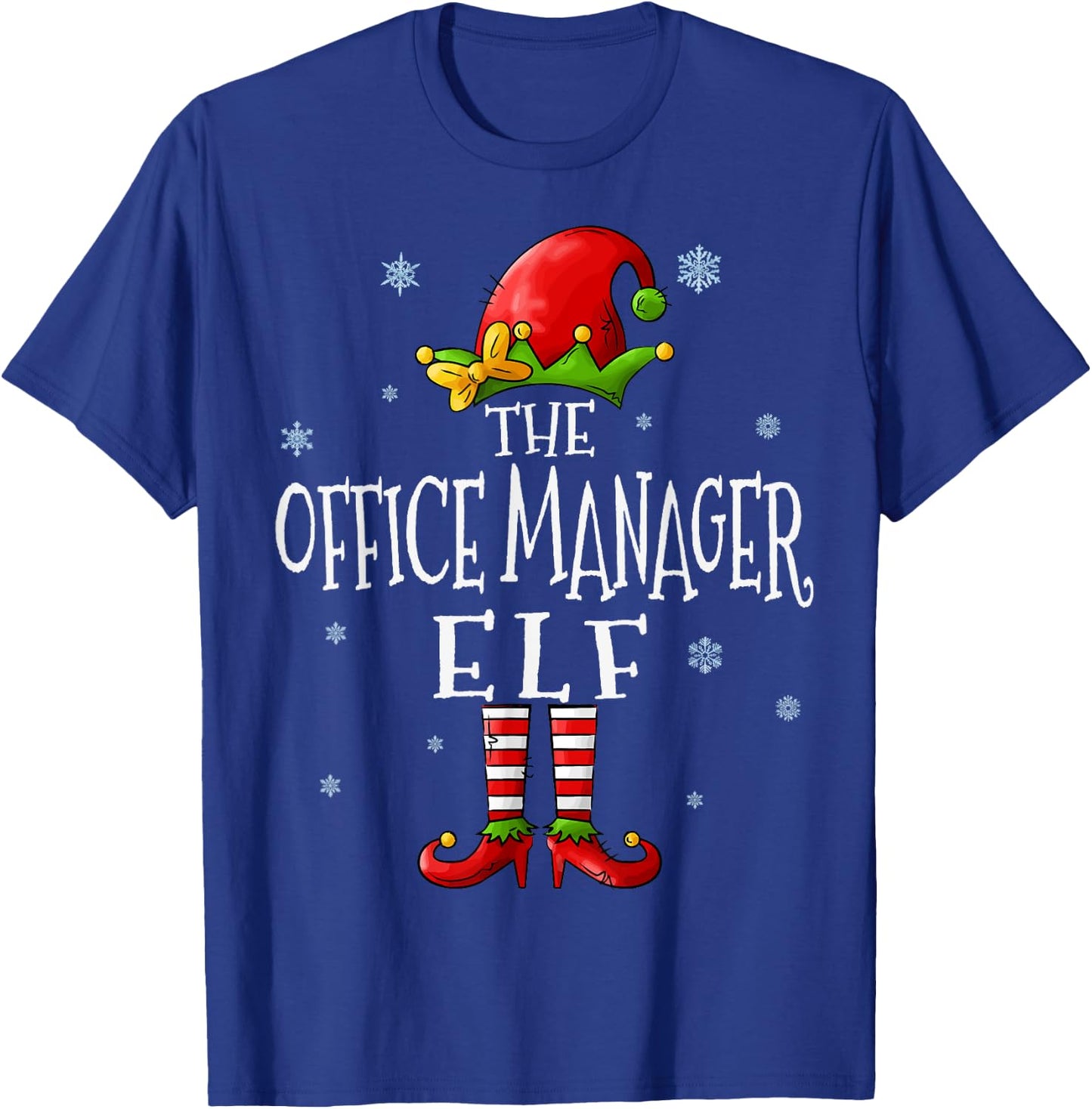 The Office Manager Elf Squad Funny Groupe Matching Christmas T-Shirt - T-Shirt | Royal
