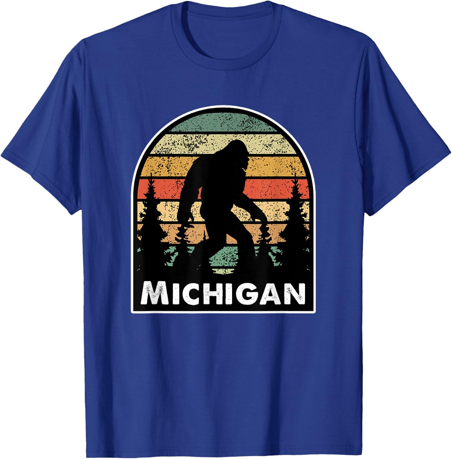 Michigan and a Bigfoot, or a Sasquatch T-Shirt - T-Shirt | Royal