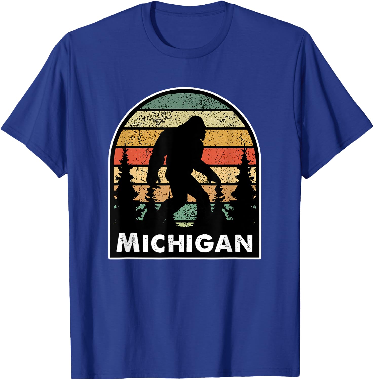 Michigan and a Bigfoot, or a Sasquatch T-Shirt - T-Shirt | Royal