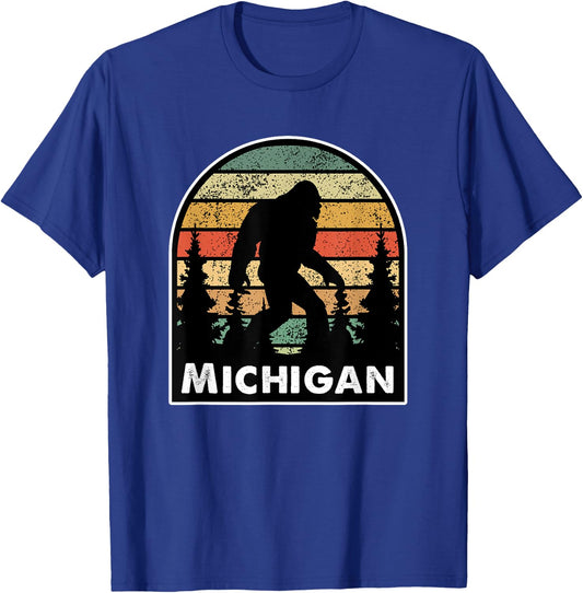 Michigan and a Bigfoot, or a Sasquatch T-Shirt - T-Shirt | Royal