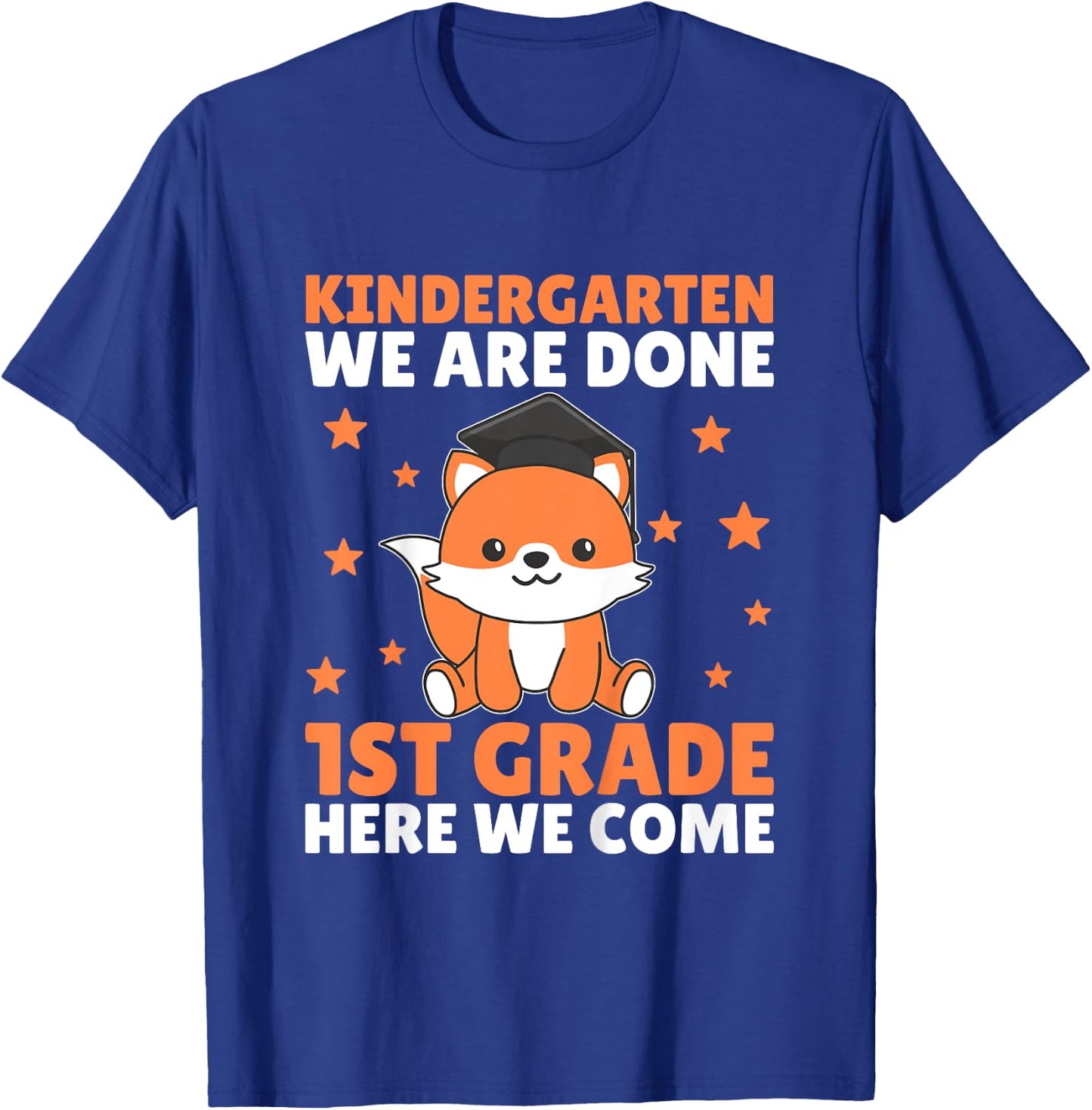 Kids Kids Kindergarten Graduate Fox Graduation T-Shirt - T-Shirt | Royal
