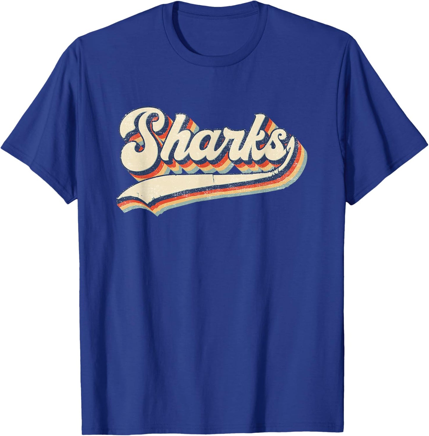 Sharks Sports Name Vintage Retro Gift Men Women Boy Girl T-Shirt - T-Shirt | Royal