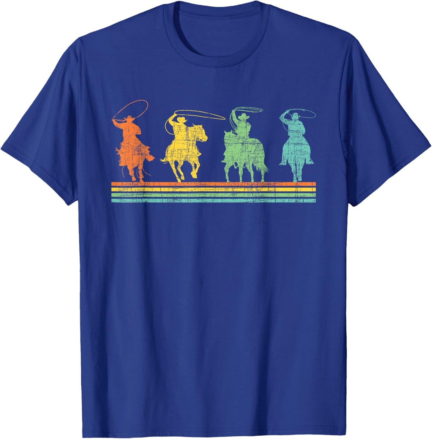 Cowboy - Calf Roping Lover Header Heeler Rodeo Horse Riding T-Shirt - T-Shirt | Royal
