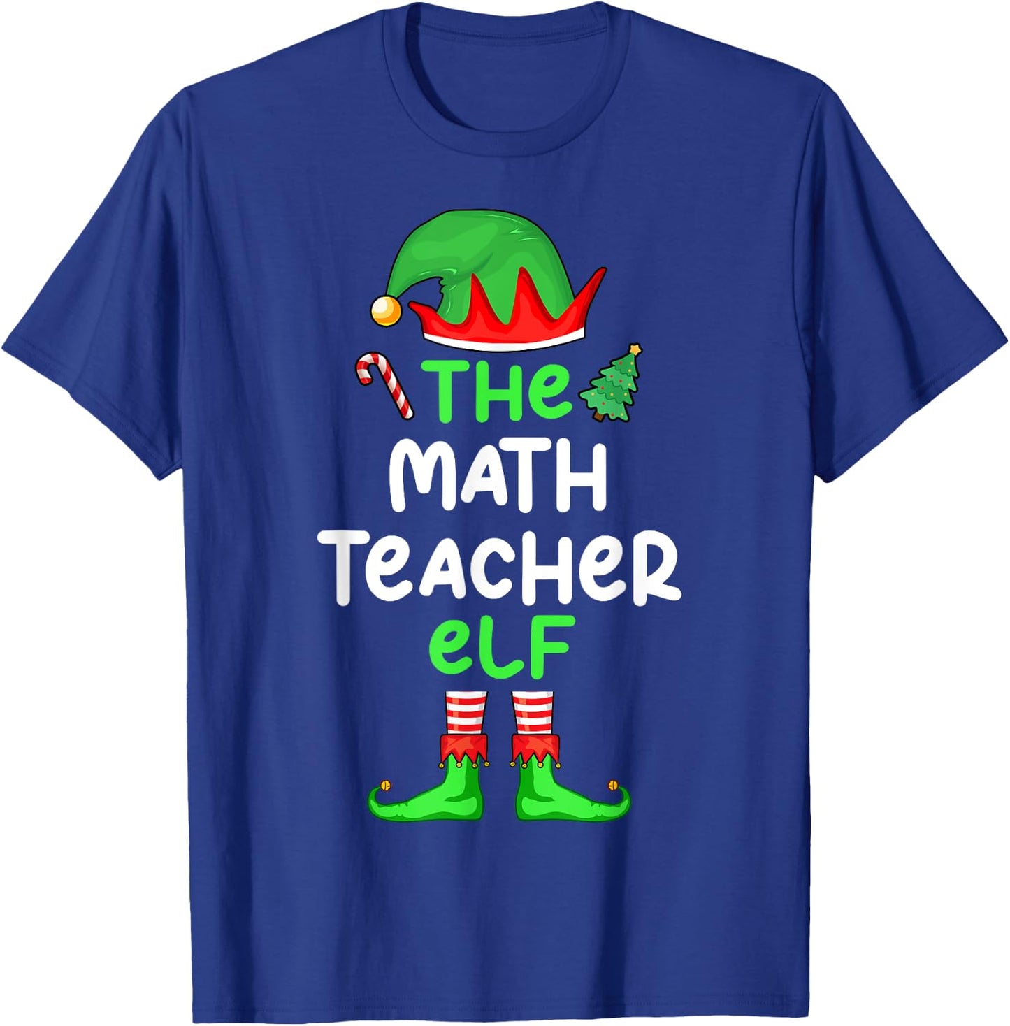 I'm The Math Teacher Elf Christmas Matching Pajama T-Shirt - T-Shirt | Royal