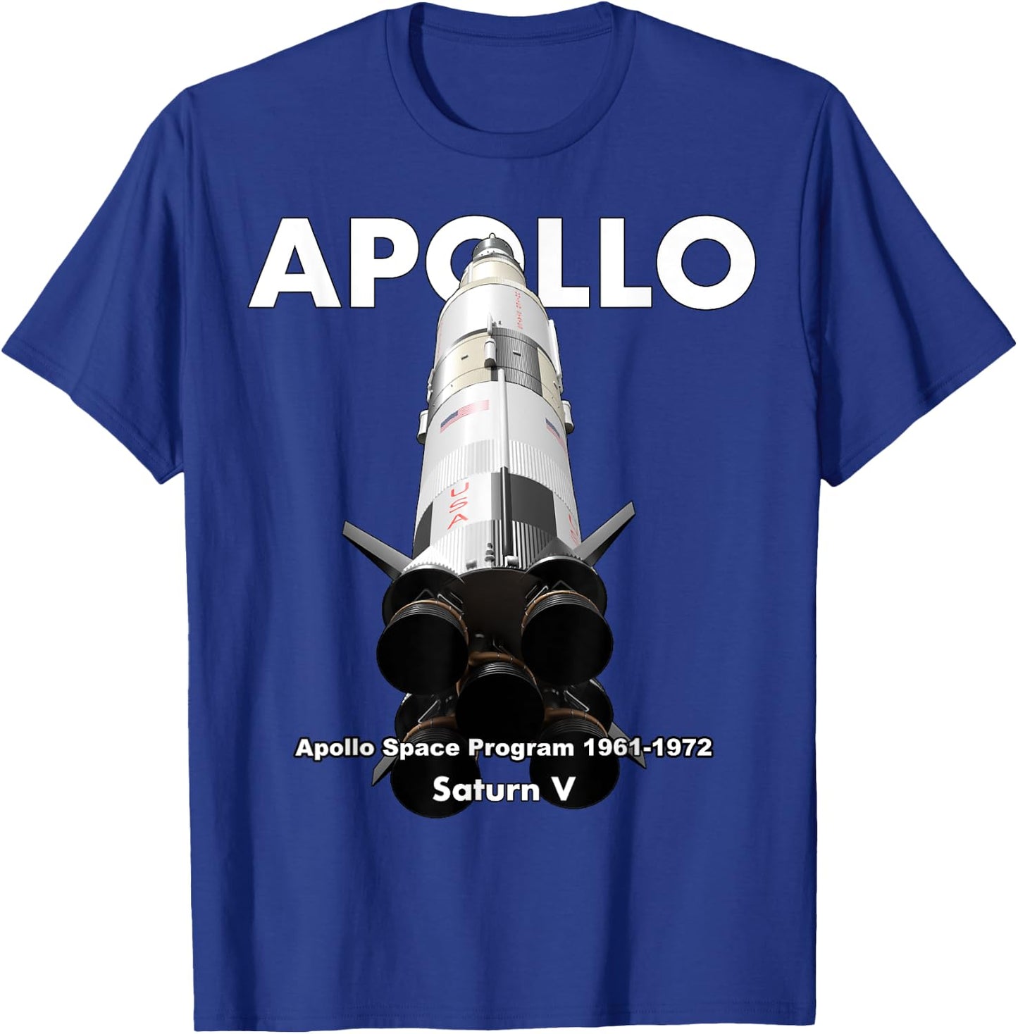 Apollo Saturn V Moon Rocket T-Shirt - T-Shirt | Royal