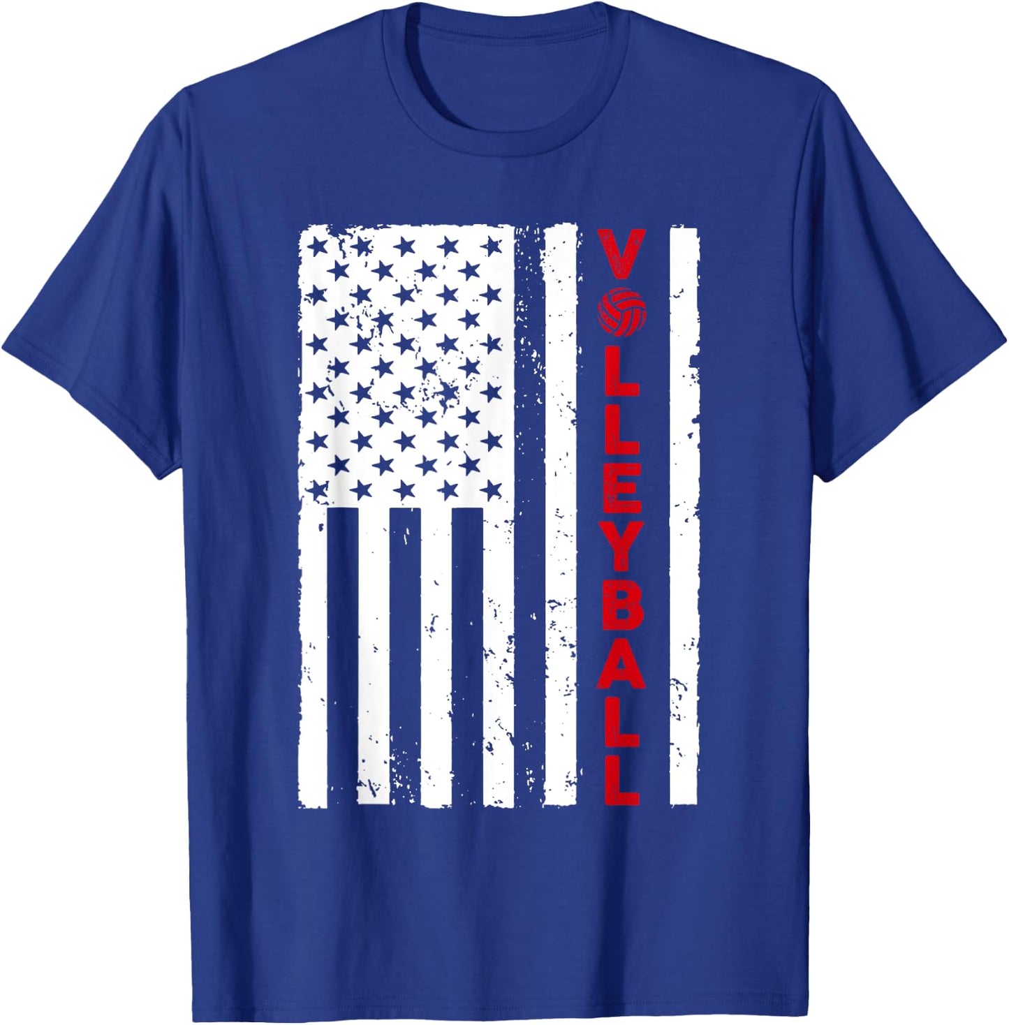 Funny Volleyball Design Women USA Patriotic Athlete T-Shirt - T-Shirt | Royal