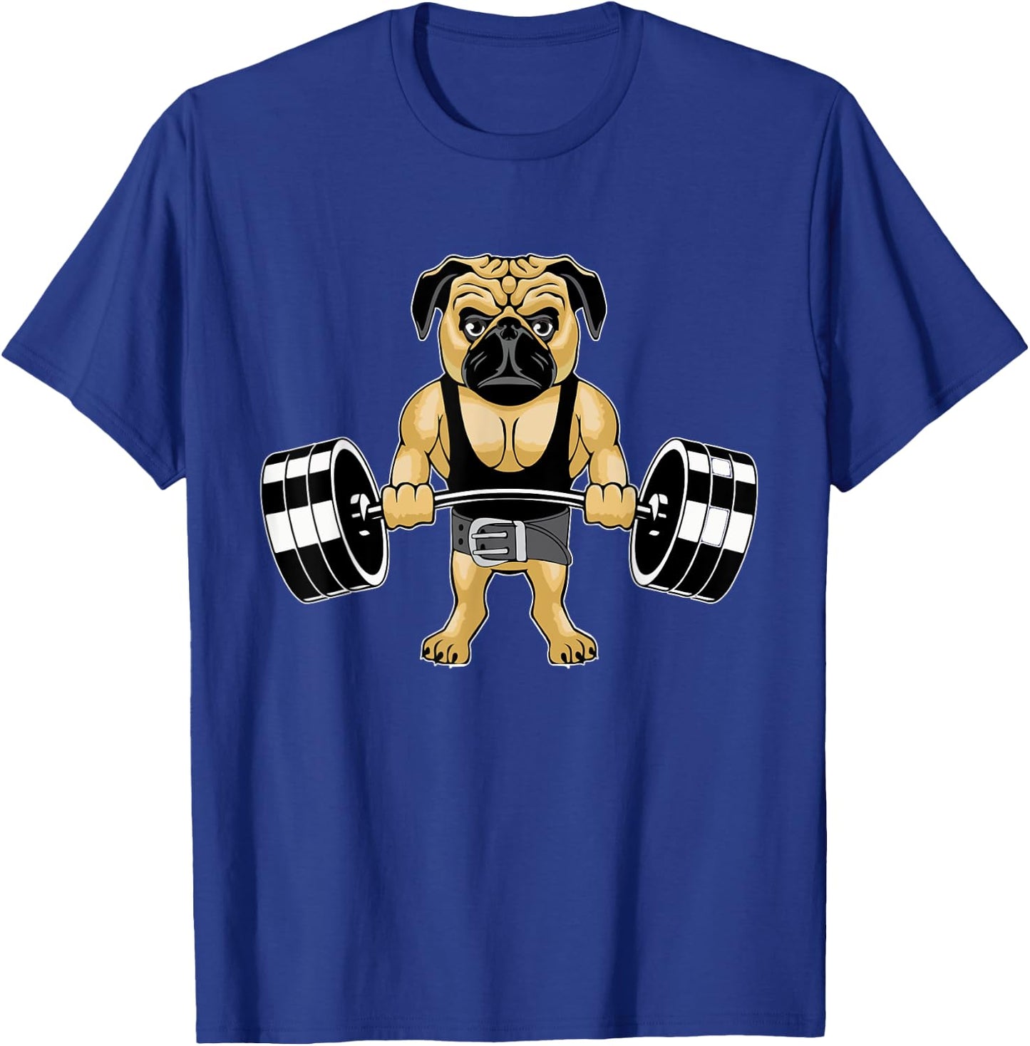 Weightlifting Pug Deadlifting Dog Powerlifting Workout Gym Women Girls Kids T-Shirt - T-Shirt | Royal