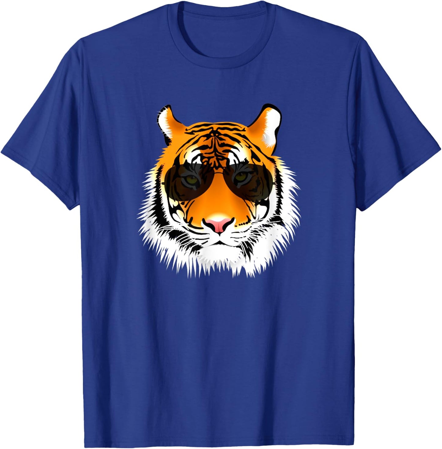 Tiger Design Co Cool Cat Tiger Sunglasses - Adults, Black, Short Sleeve, Size S T-Shirt - T-Shirt | Royal