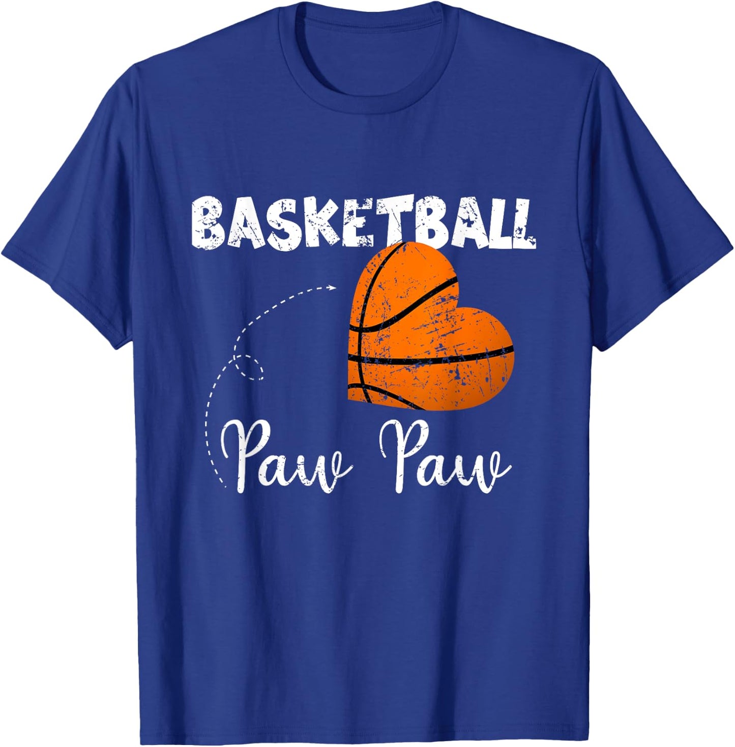 Cute Basketball Heart Basketball Paw Paw T-Shirt - T-Shirt | Royal