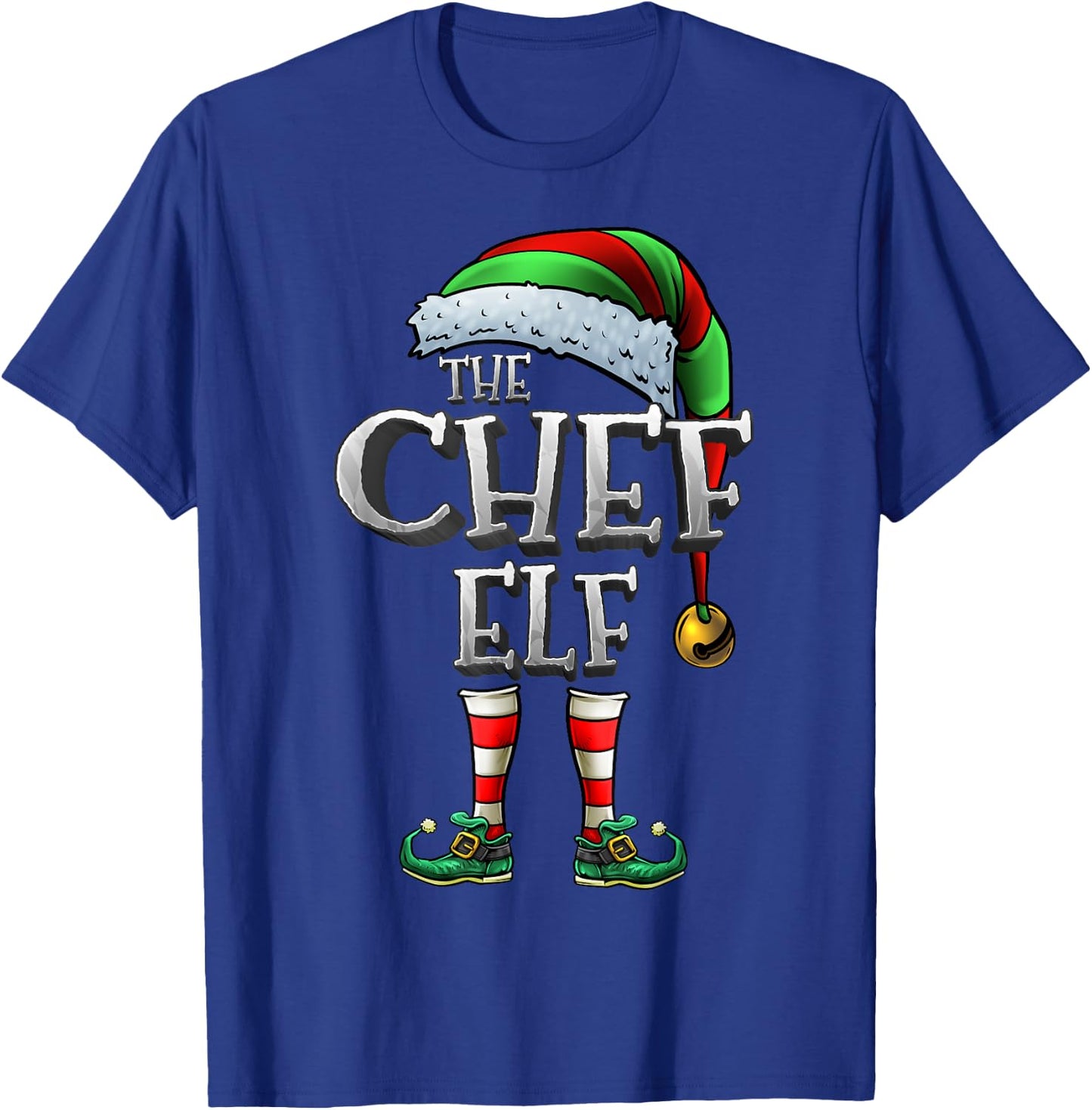 The Chef Elf Shirt Matching Family Chef Christmas Elf Cook T-Shirt - T-Shirt | Royal