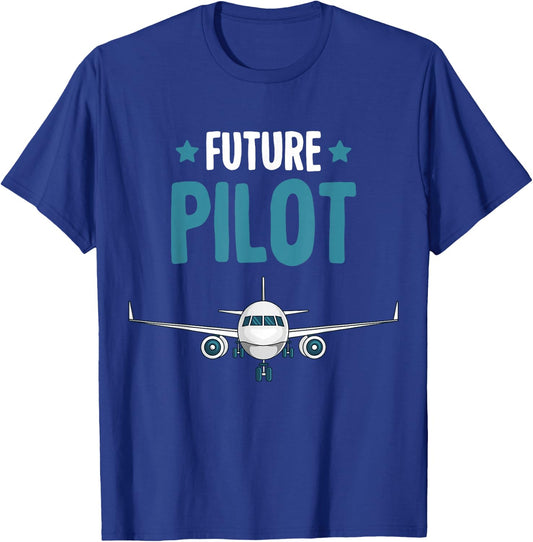 Future Pilot Airplane Plane Boys Toddler Kids T-Shirt - T-Shirt | Royal