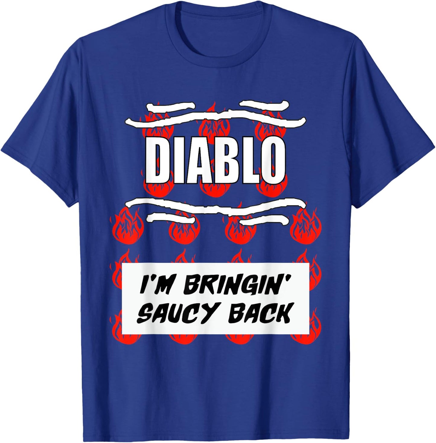 HOT SAUCES Group Halloween Costumes Taco DIABLO SAUCE T-Shirt - T-Shirt | Royal
