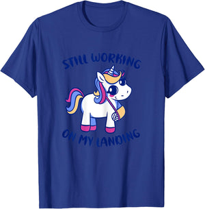 Unicorn Broken Arm Funny Still Working On My Landing Gymnast T-Shirt - T-Shirt | Royal