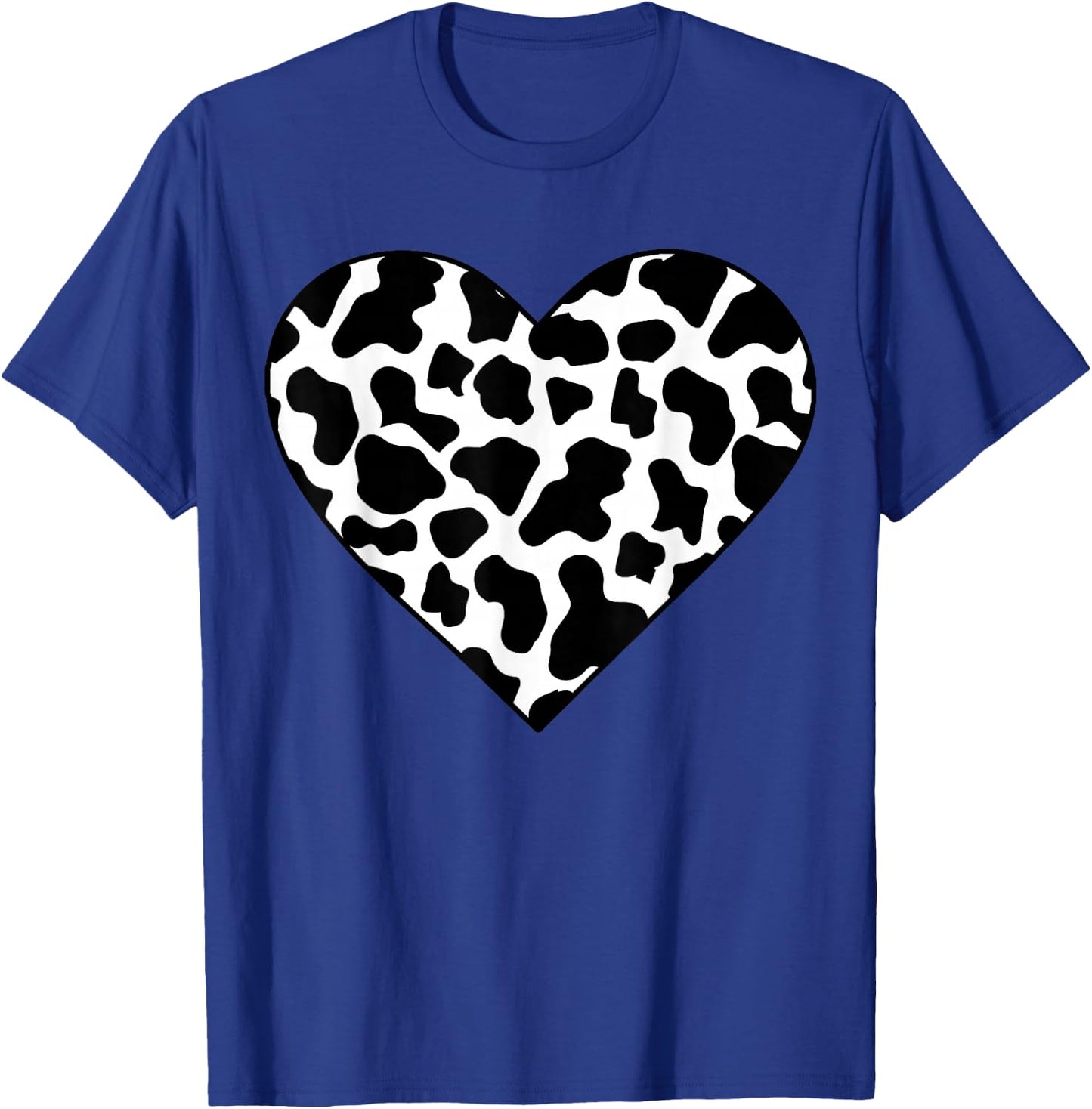 Cow-Print Heart T Shirt Women Heifer Farm Mom Mothers Day T-Shirt - T-Shirt | Royal