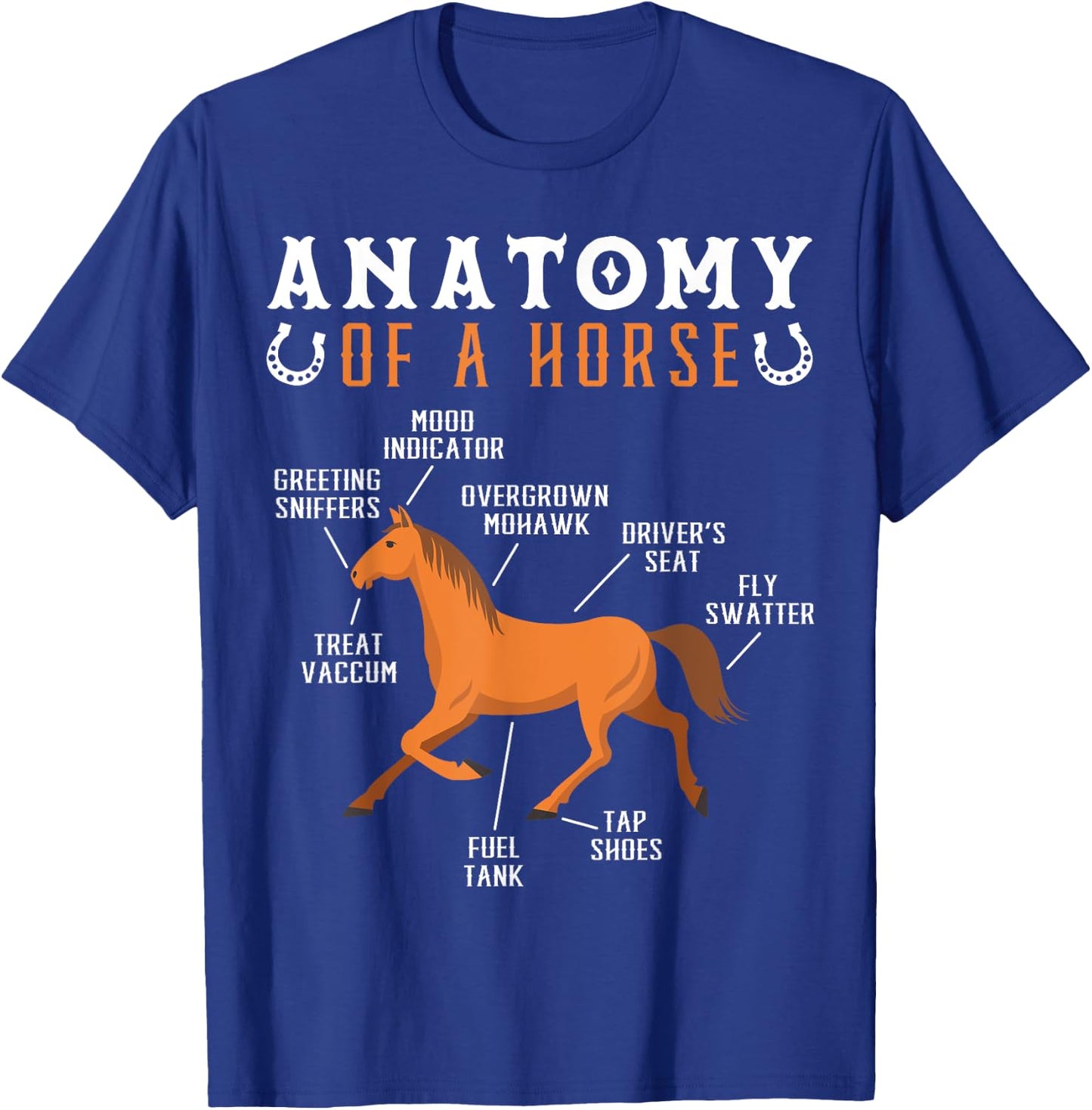 Equestrian Riding Anatomy Of A Horse Lover T-Shirt - T-Shirt | Royal