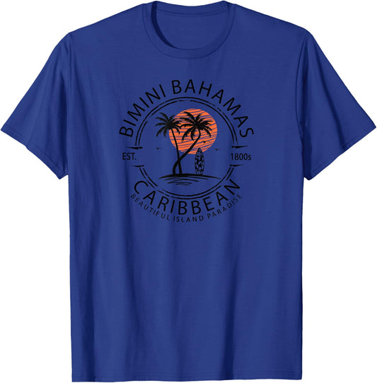 Bimini Beach Bahamas Vacation Caribbean Tropical Summer T-Shirt - T-Shirt | Royal