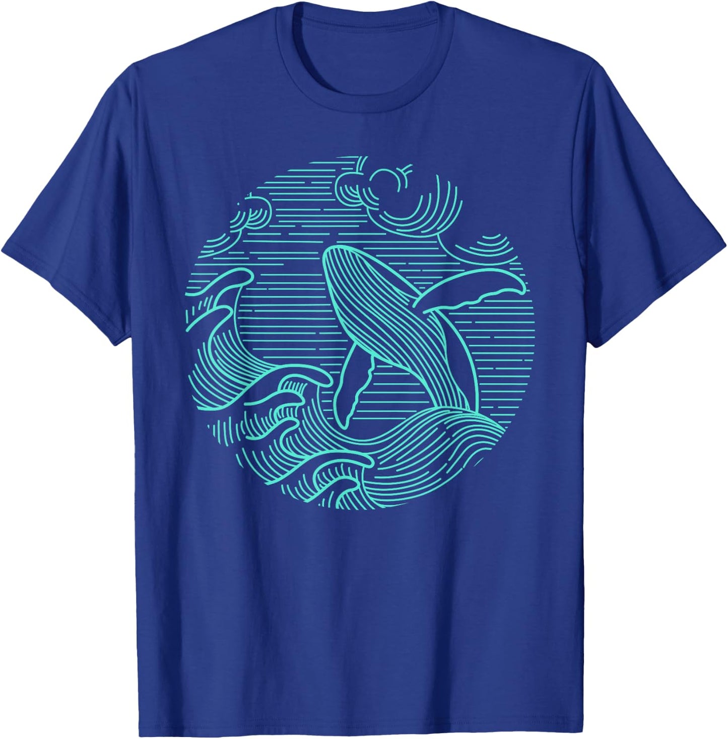 Humpback Whale Marine Life Ocean Nature Sea Blue Waves T-Shirt - T-Shirt | Royal