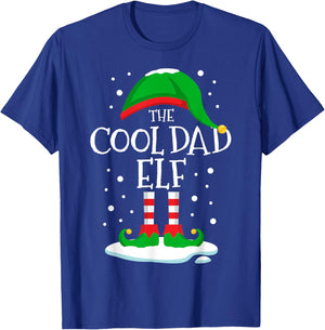The Cool Dad Elf Christmas Family Matching Xmas Daddy Funny T-Shirt - T-Shirt | Royal