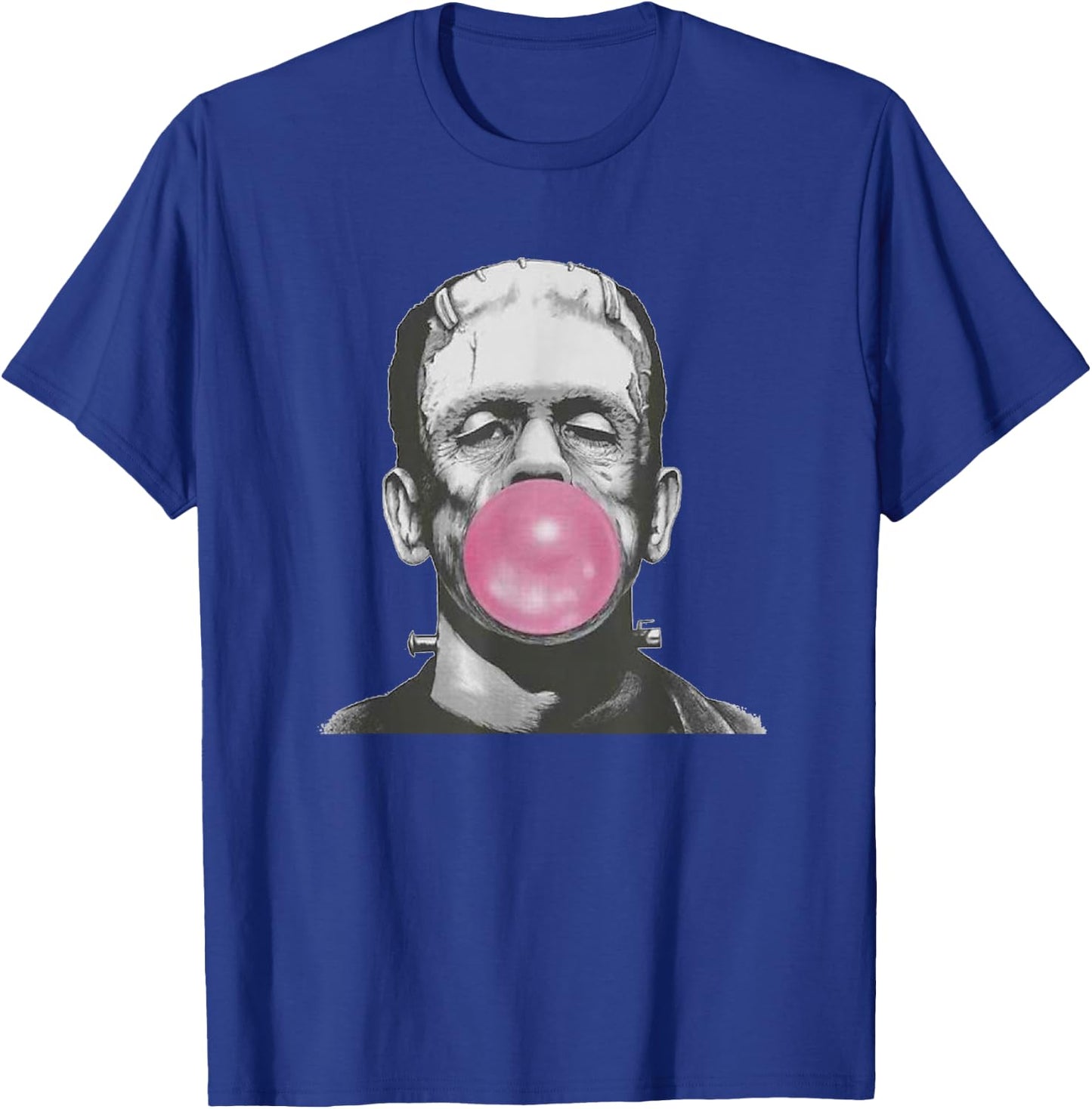 Frankenstein Monster with Pink Bubblegum Bubble T-Shirt - T-Shirt | Royal