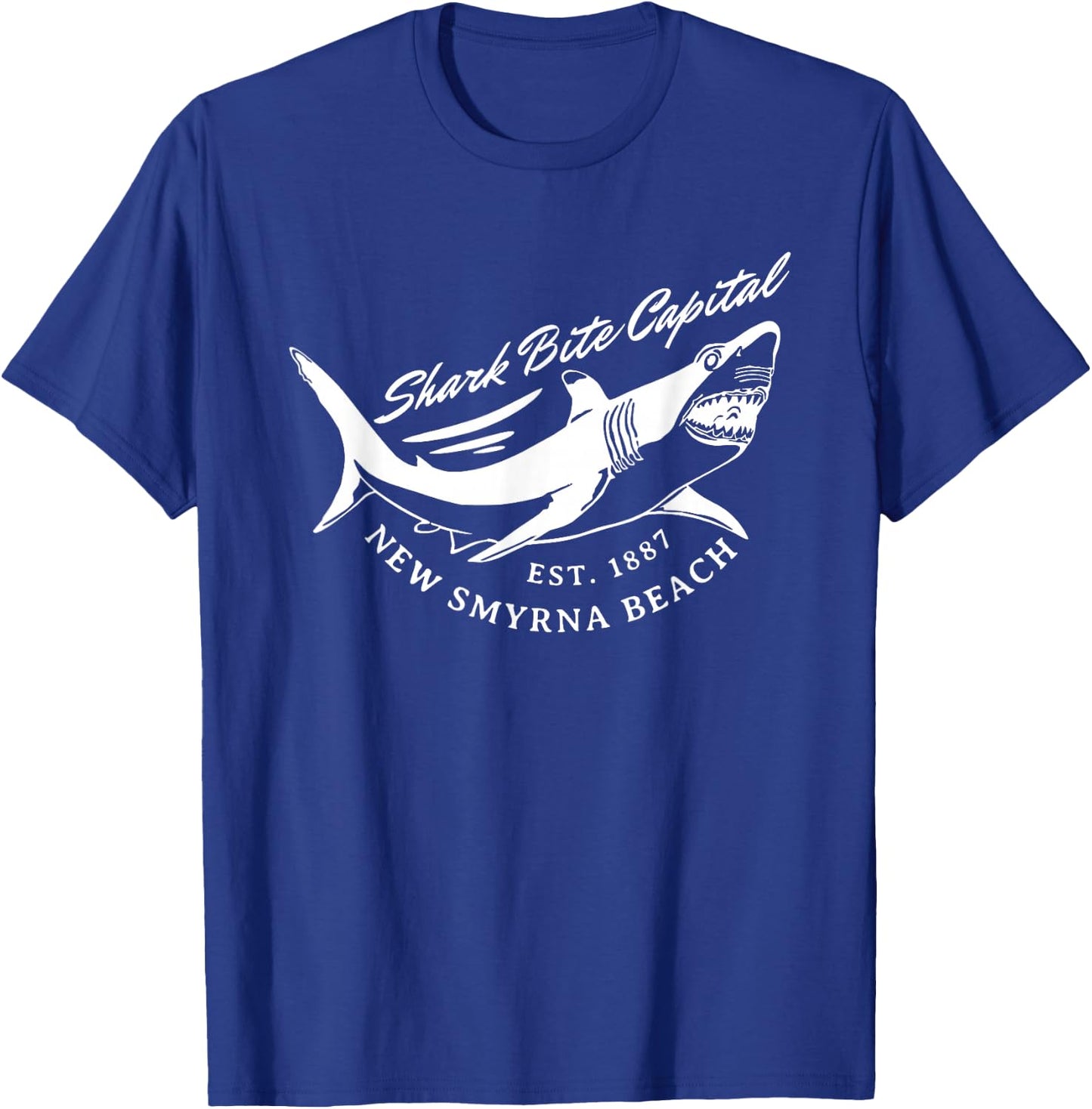 New Smyrna Beach: Shark Bite Capital Of The World Graphic T-Shirt - T-Shirt | Royal