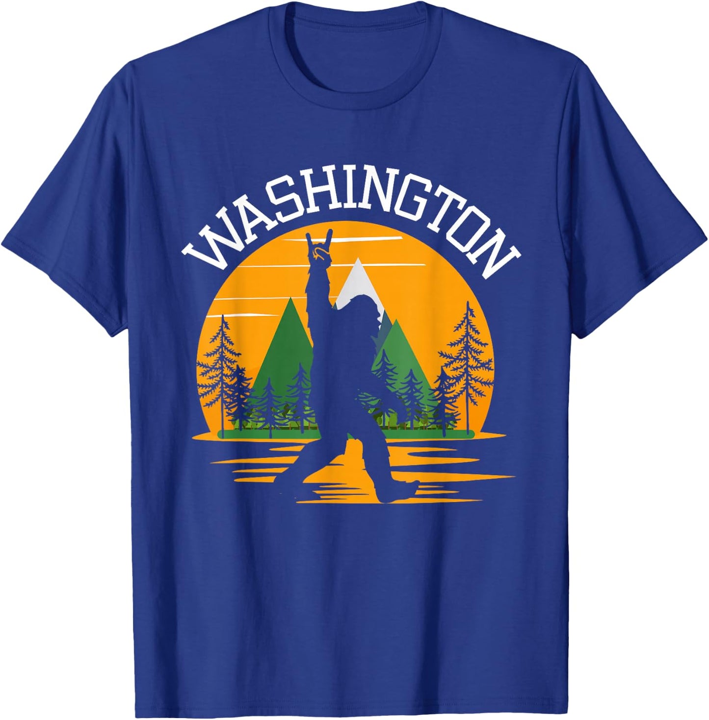 Washington US State Bigfoot Sasquatch T-Shirt - T-Shirt | Royal