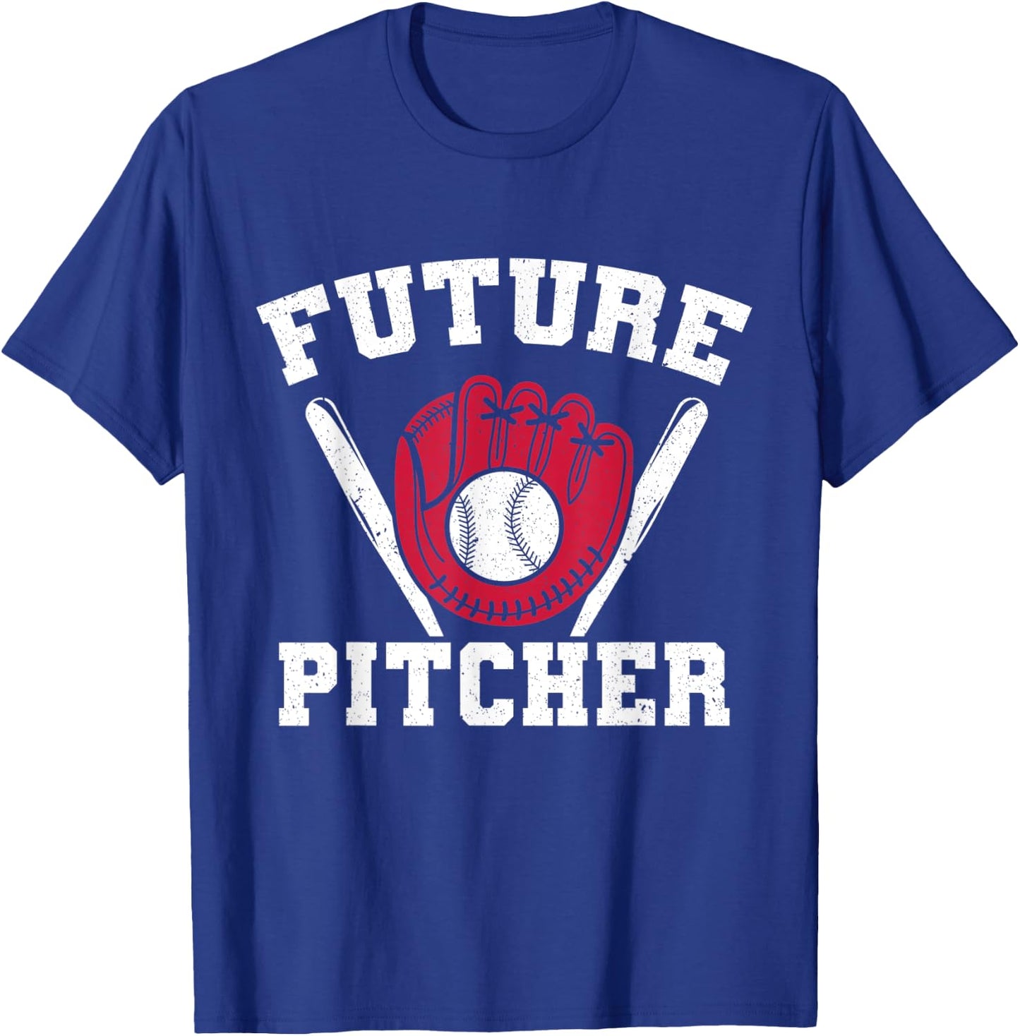 Baseball Bat Future Pitcher Kids Game Baseball Player T-Shirt - T-Shirt | Royal