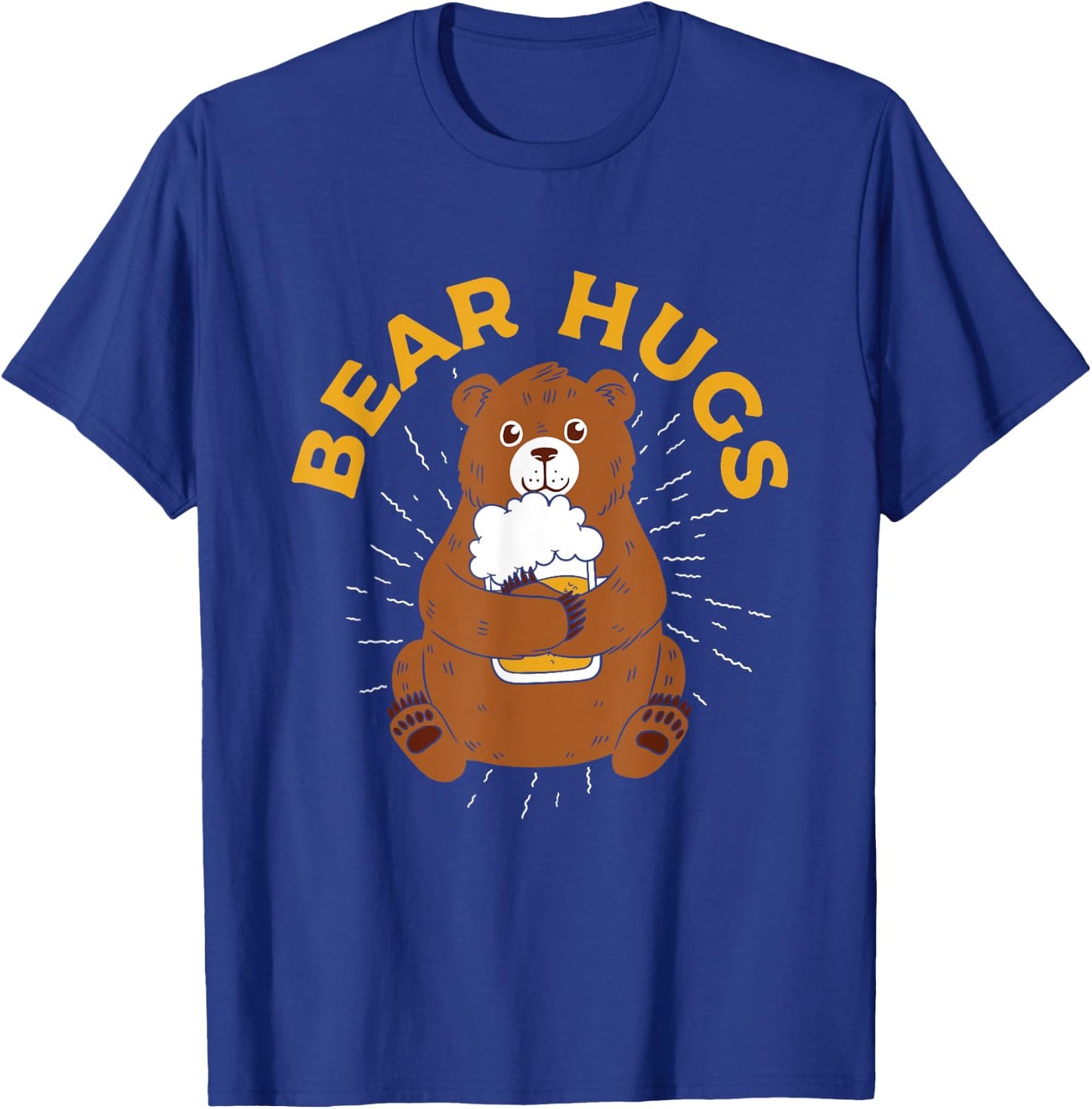 Bear Hugs | Funny Bear Drinking Beer | Craft Beer Lover T-Shirt - T-Shirt | Royal