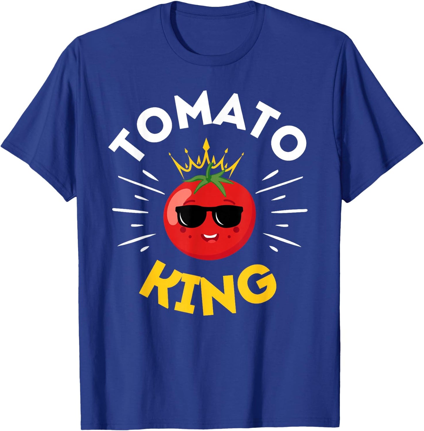 Funny Tomato King Dad Vegetable Fathers' Day Gardener T-Shirt - T-Shirt | Royal