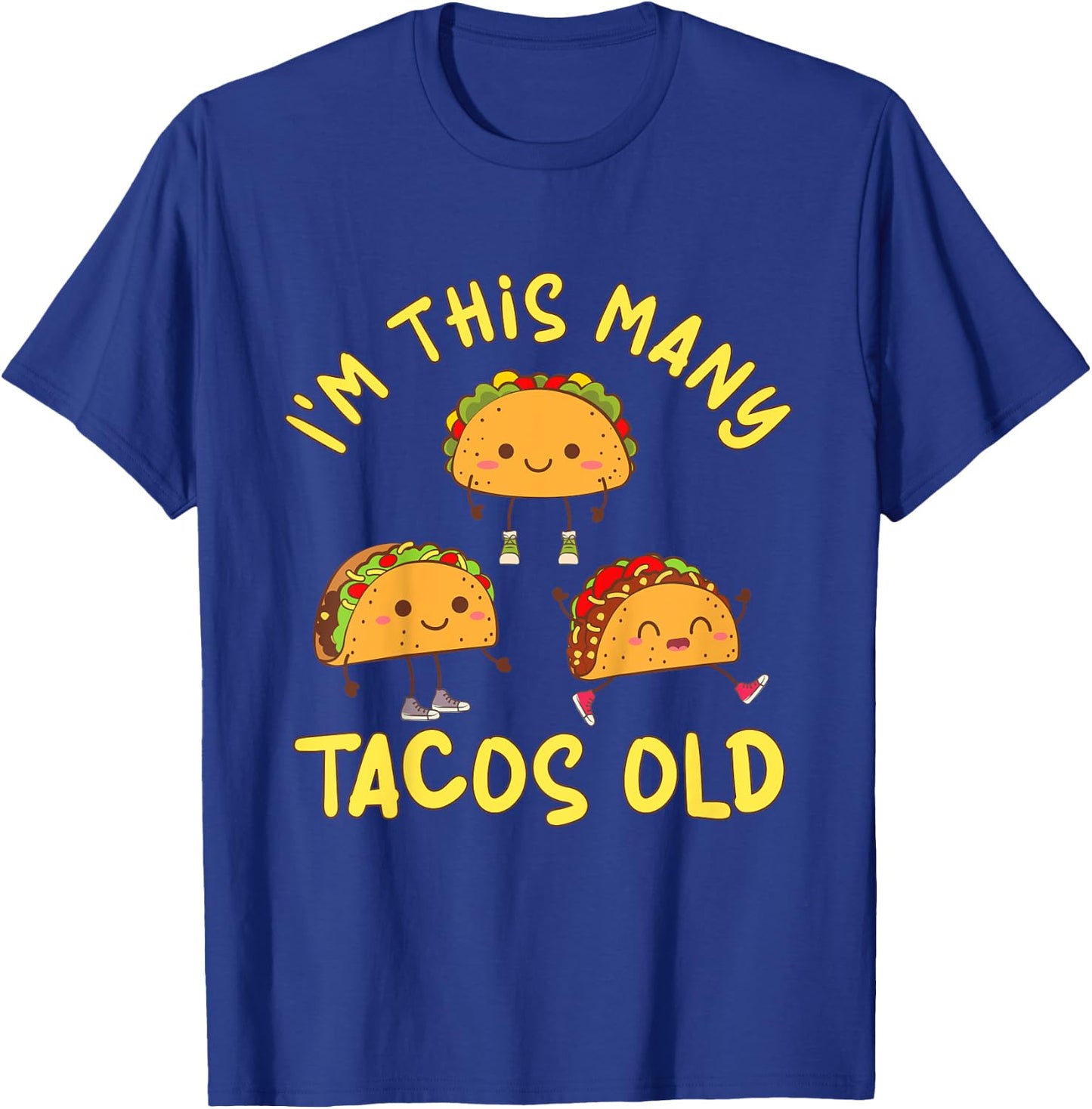 Kids 3 Years Old Boy Tacos Old 3rd Birthday Kids T-Shirt - T-Shirt | Royal
