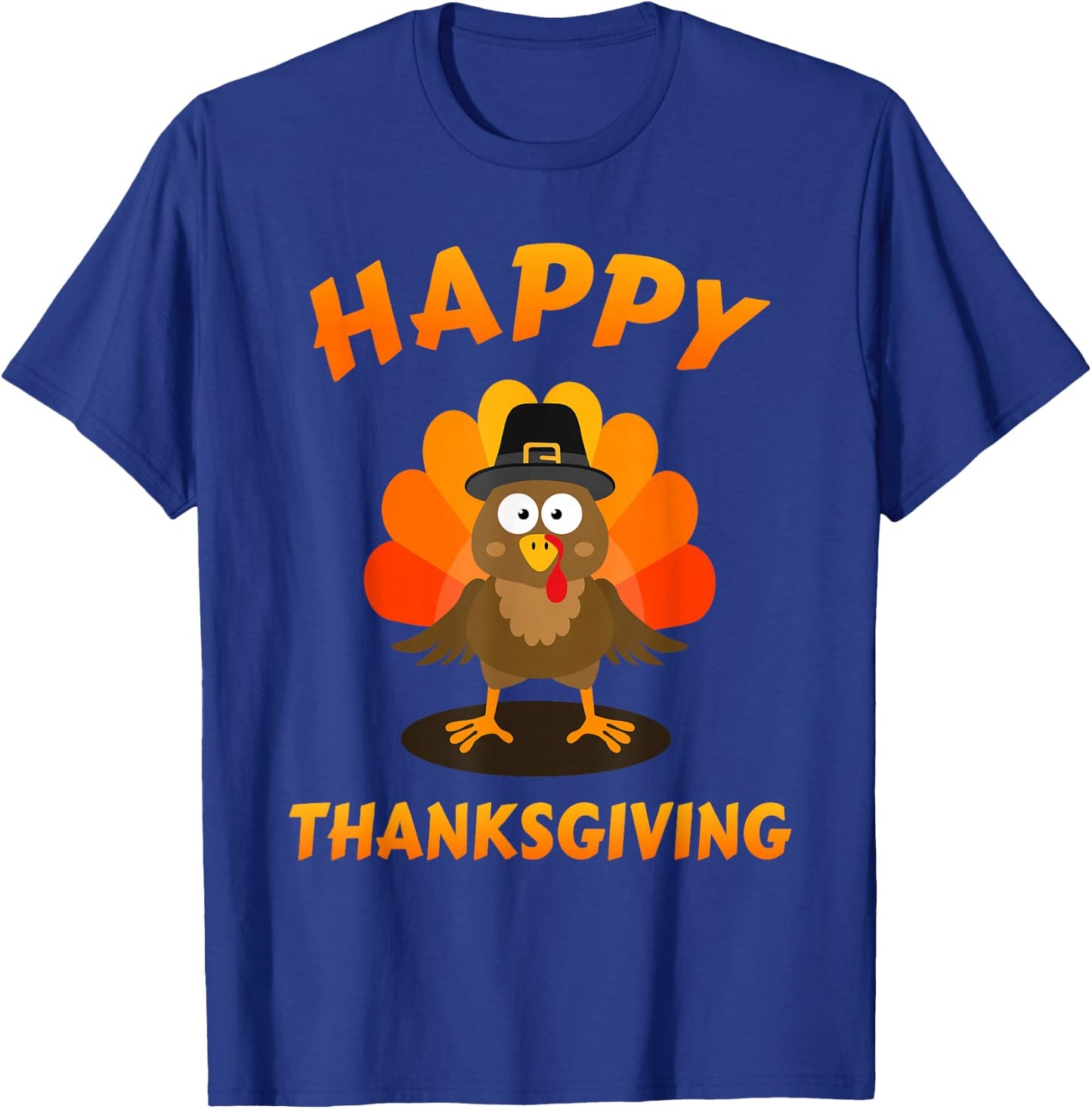 Happy thanksgiving with cute turkey for holiday season T-Shirt - T-Shirt | Royal