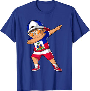 Half Haitian Half Polish Boy Haiti Poland Flag T-Shirt - T-Shirt | Royal