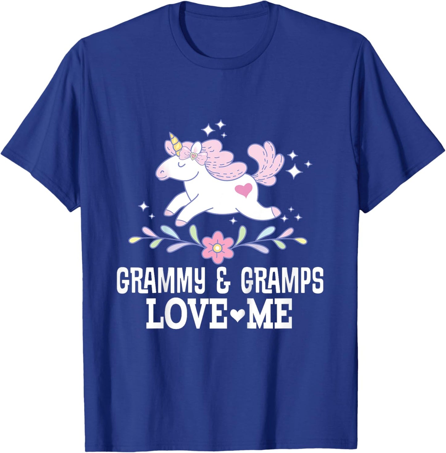 Grammy and Gramps Love Me Grandchild Unicorn T-Shirt - T-Shirt | Royal