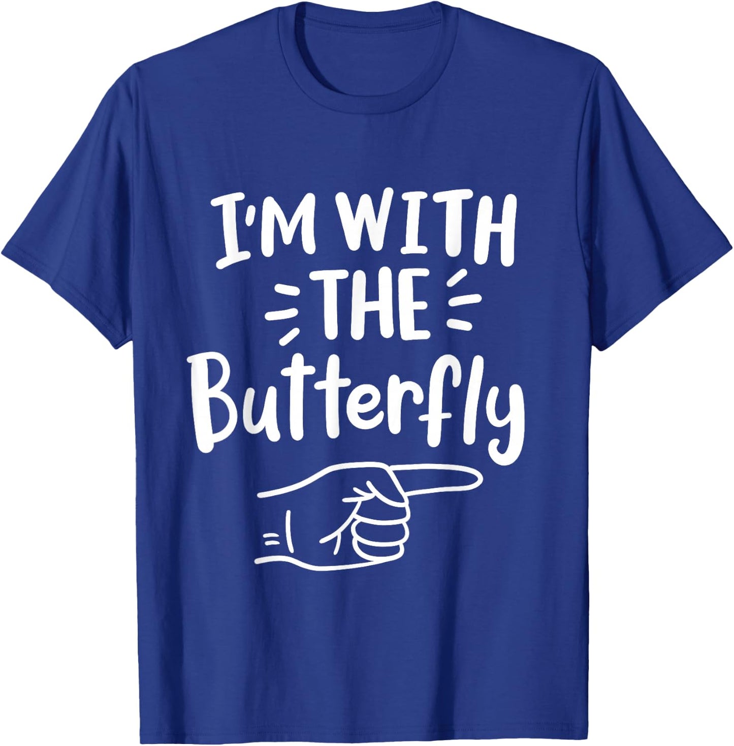 I'm With The Butterfly Halloween Costume Party Couples T-Shirt - T-Shirt | Royal