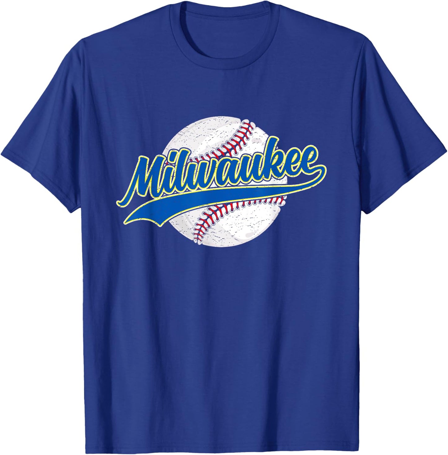 Milwaukee City Vintage Baseball Lover Retro Men Women T-Shirt - T-Shirt | Royal