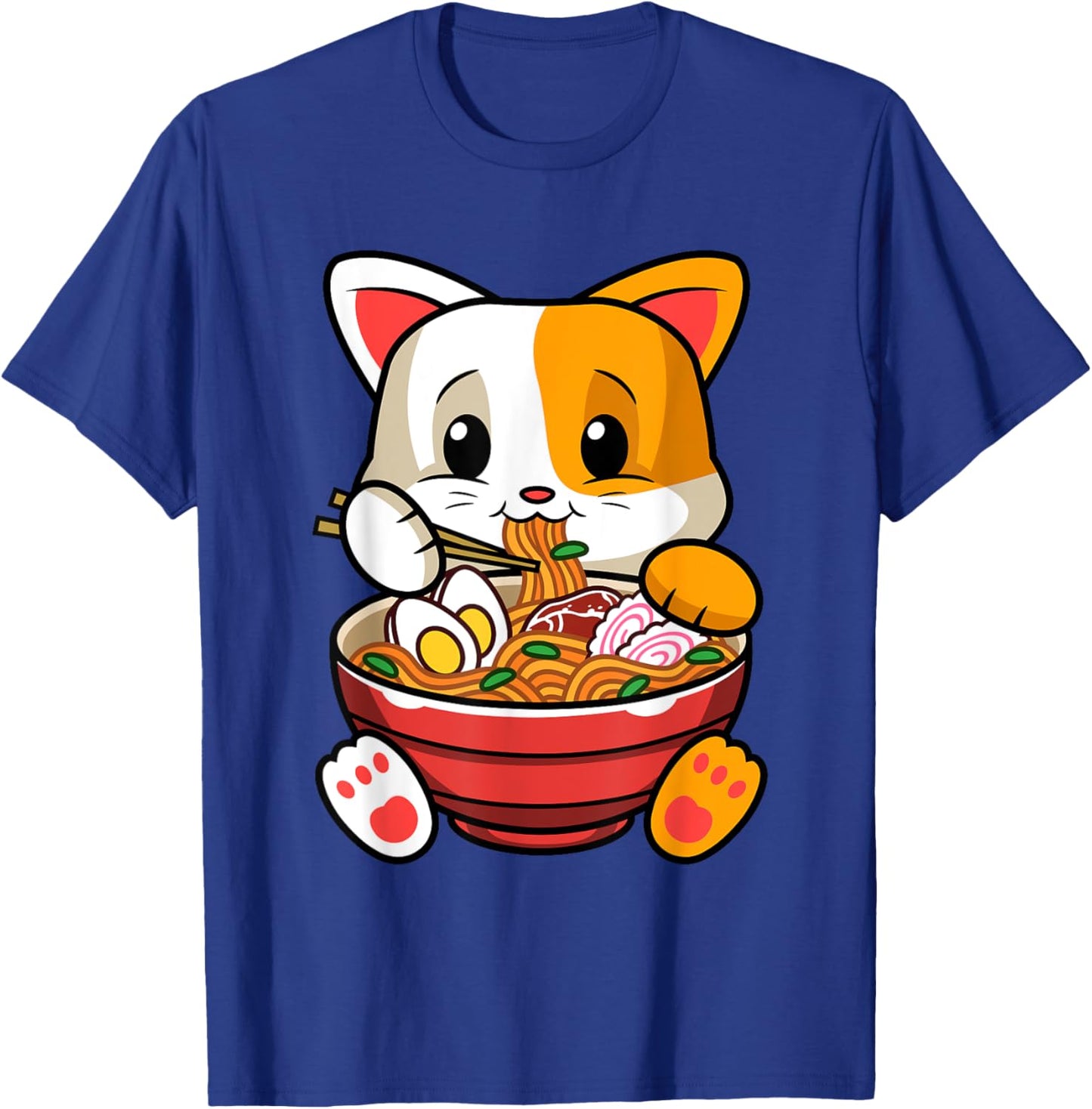 Funny Kawaii Cat Ramen Japanese Anime Animal Lovers Outfit T-Shirt - T-Shirt | Royal
