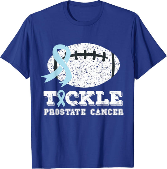 Prostate Cancer Rugby Players Quote Tackle Prostate Cancer T-Shirt - T-Shirt | Royal