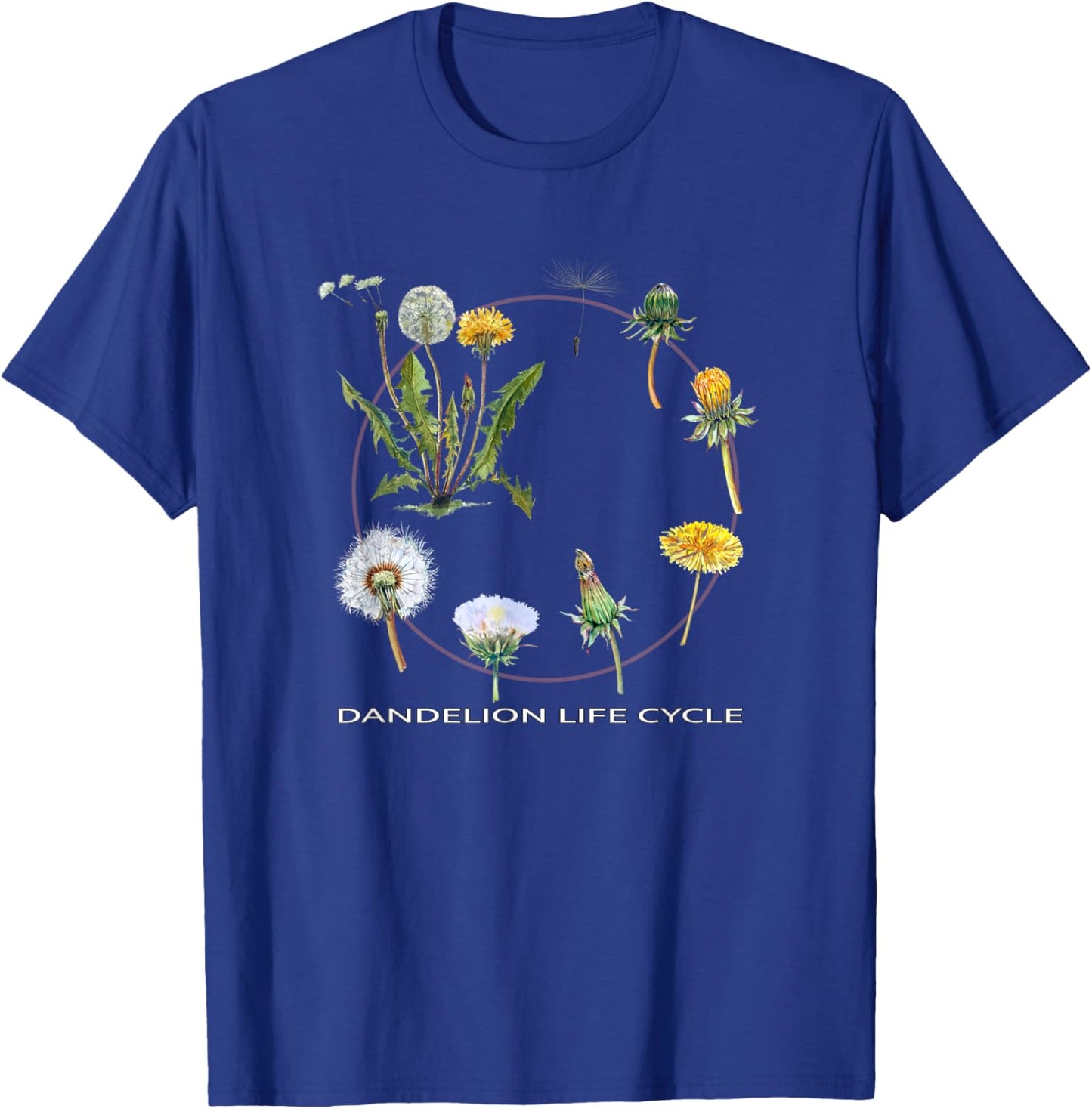 Dandelion Life Cycle Design Gardening Plant Growth Stages Ar T-Shirt - T-Shirt | Royal