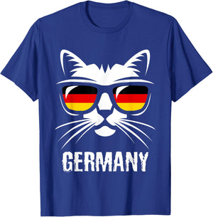 Funny Cat German Flag Germany T-Shirt - T-Shirt | Royal
