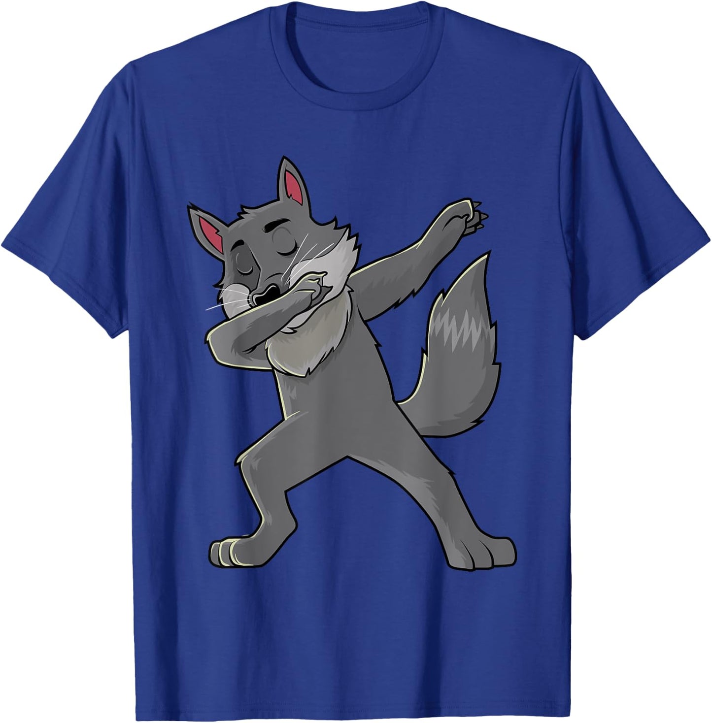 Dabbing Wolf Wolves Animal Lover Men Women Kids T-Shirt - T-Shirt | Royal