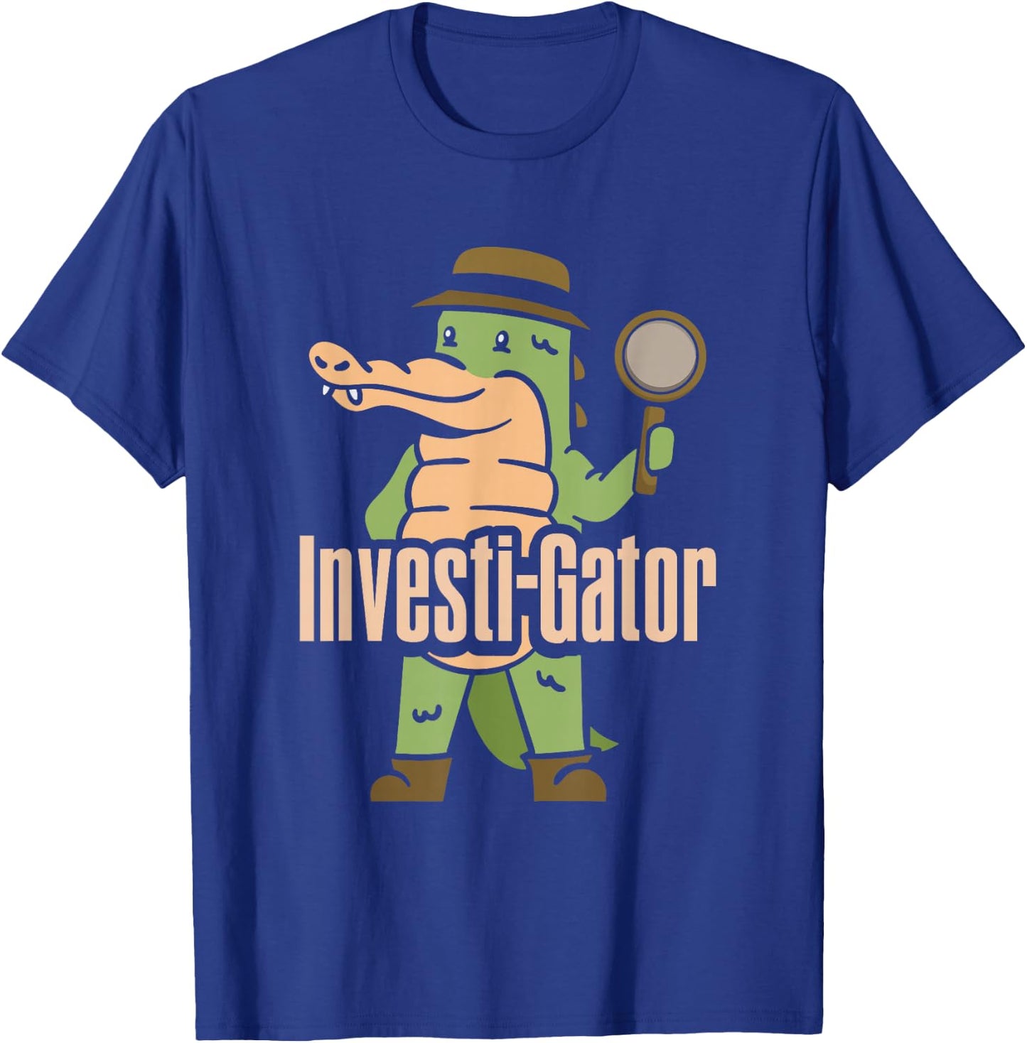 Investi-Gator, Alligator Spy Private Detective Investigator T-Shirt - T-Shirt | Royal