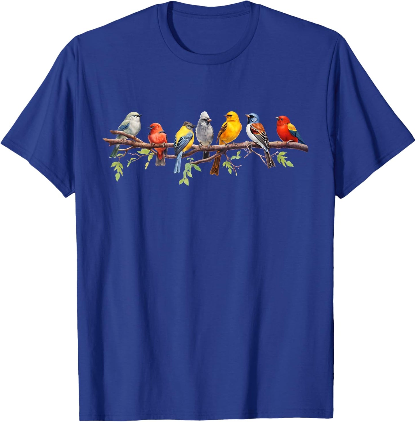 Backyard Birds Watching Watcher Birder Birding on a Branch T-Shirt - T-Shirt | Royal