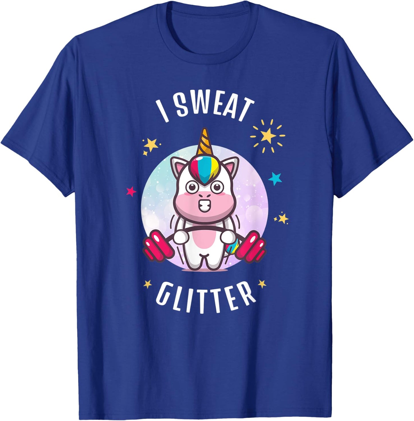 I Sweat Glitter - Funny Unicorn Sassy Fitness Workout T-Shirt - T-Shirt | Royal
