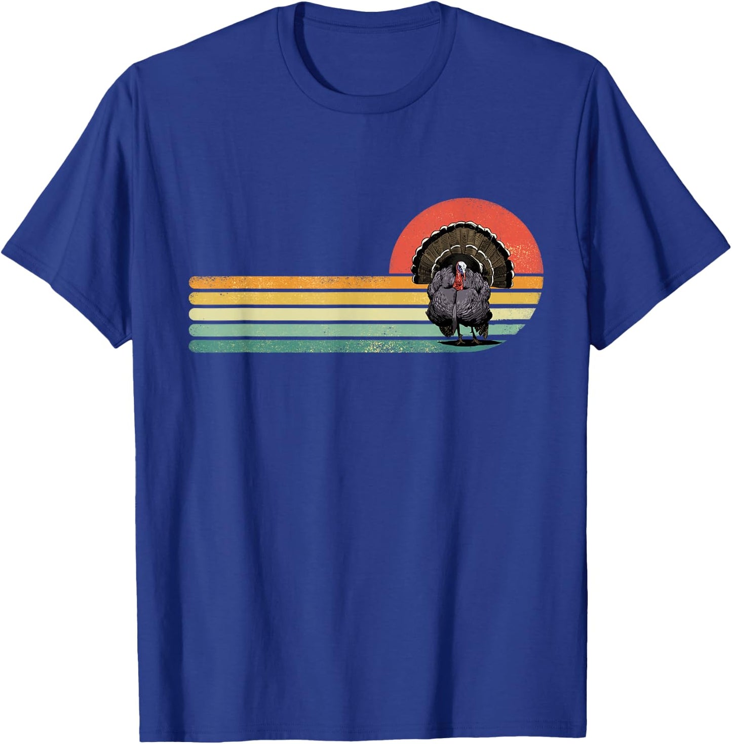 Retro Vintage Wild Turkey Bird Thanksgiving Turkey Hunting T-Shirt - T-Shirt | Royal
